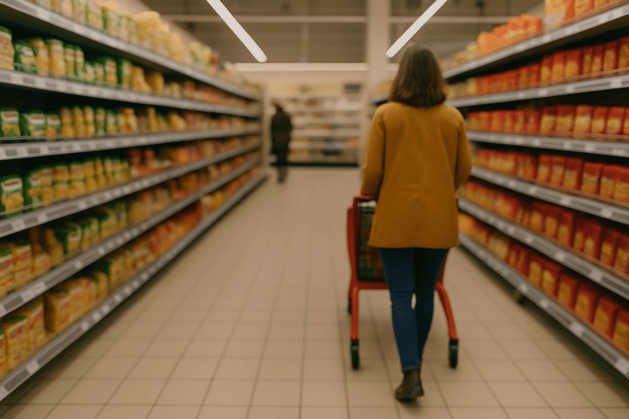 Kpis comerciales que son - Cliente haciendo compras en supermercado